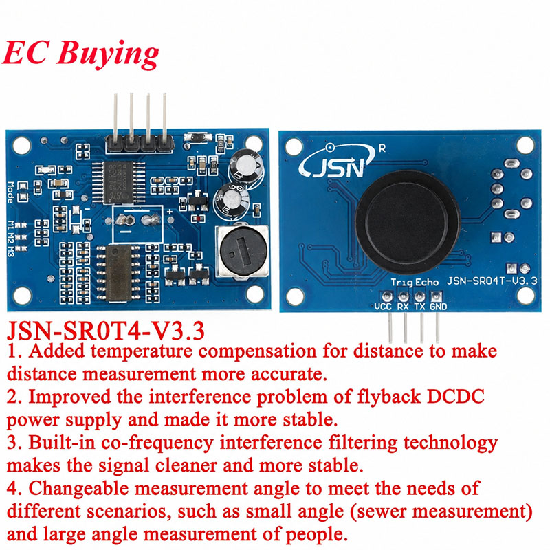 Hydration Sensor Skin - Wodoodporny moduł ultradźwiękowy JSN-SR04T 3.0 JSN