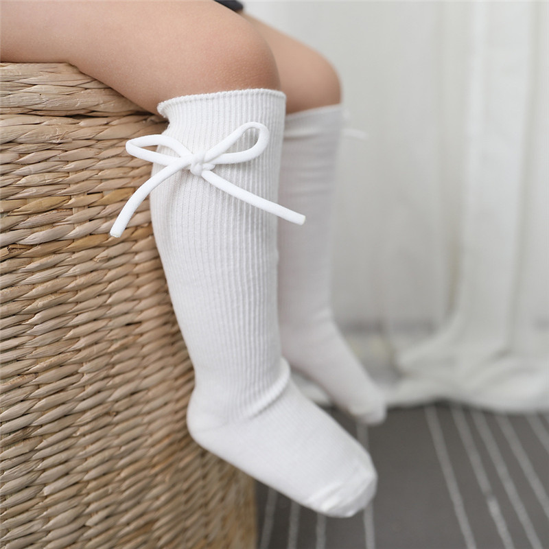 Baby Sock Oximeter - Jesienne dziecięce podkolanówki dziewczynek chłopców Bowknot