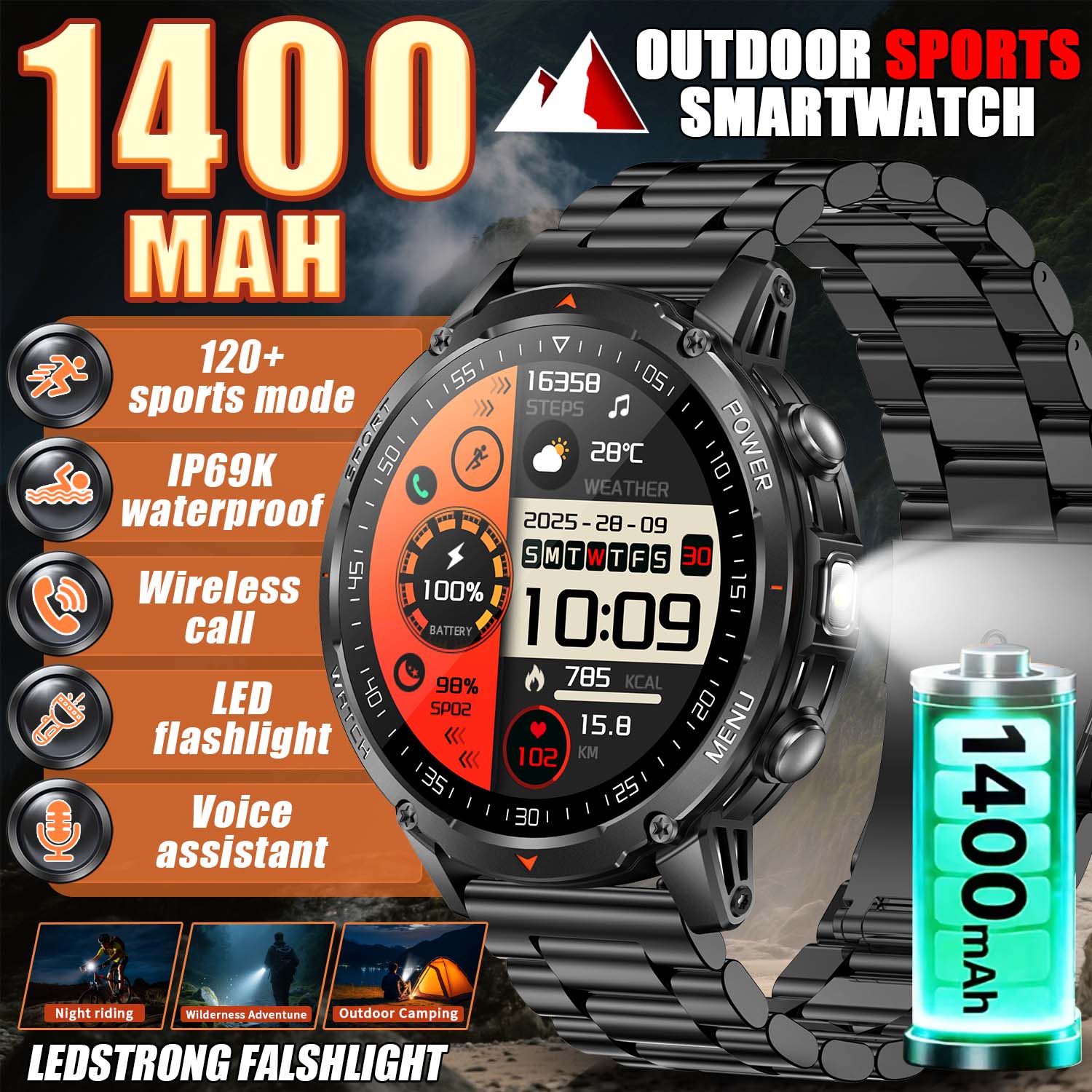 Smart Insole Pressure - NOWY Smartwatch 2026 T-rex3 1400mAh Wytrzymały