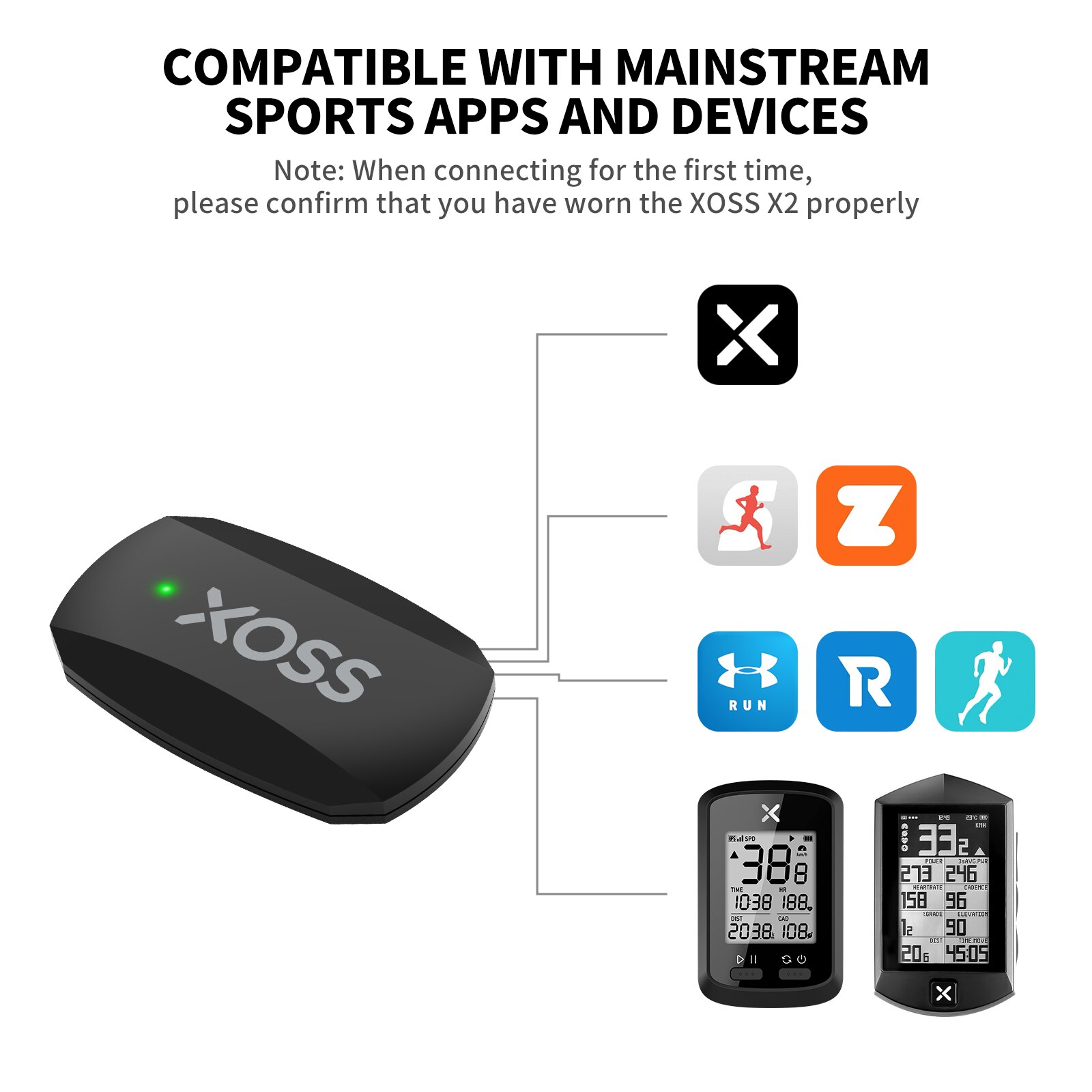 XOSS X2 Monitor pracy serca z  – Breath Rate Monitor recenzja i cena